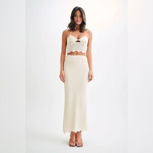 Meshki Shell Cup Top & Maxi Skirt crochet set